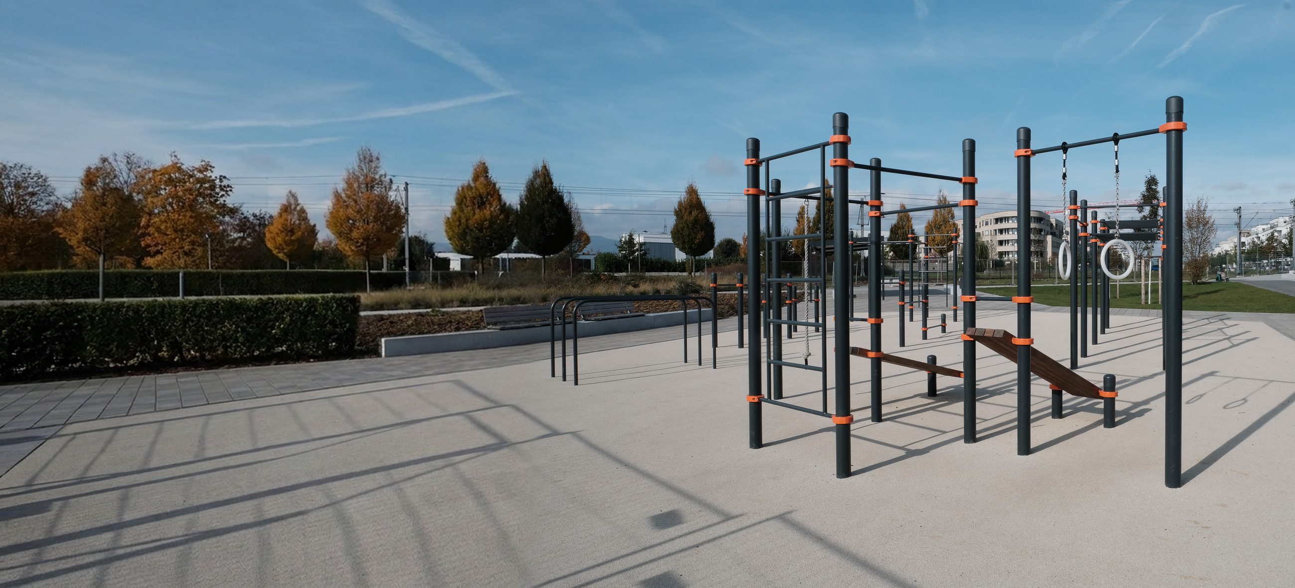Calisthenics Park von KENGURU PRO mit Klimmzugstangen und Hangelleiter